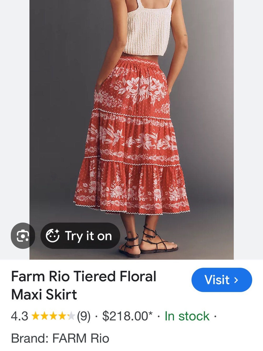 Farm Rio Tiered Floral Maxi Skirt - Picture 9 of 9